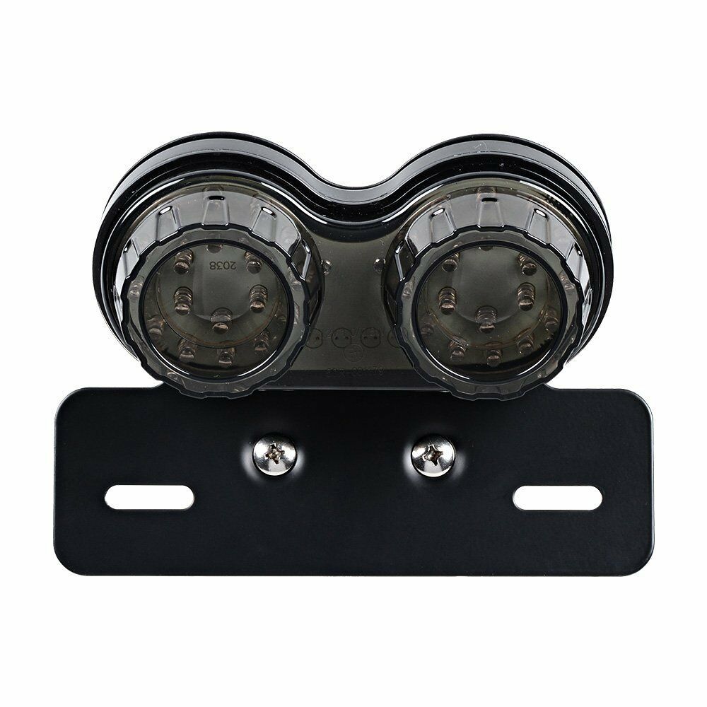 Motorcycle License Plate Smoke LED Brake Tail Turn Signal Light Bobber ATV Lamp