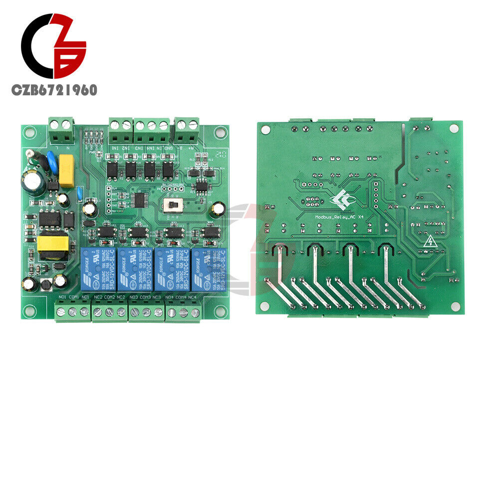 AC220V RTU 4-Way Relay Module Module Isolation Sensor Control  RS485/TTL UART