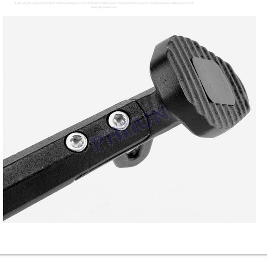 Black & Red Motorcycle Single Side Stand Leg Kickstand CNC Alloy 25CM Universal