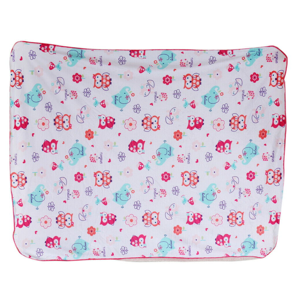 Newborn Baby Berber Fleece Blanket Bedding Set Unisex Owl and Elephants
