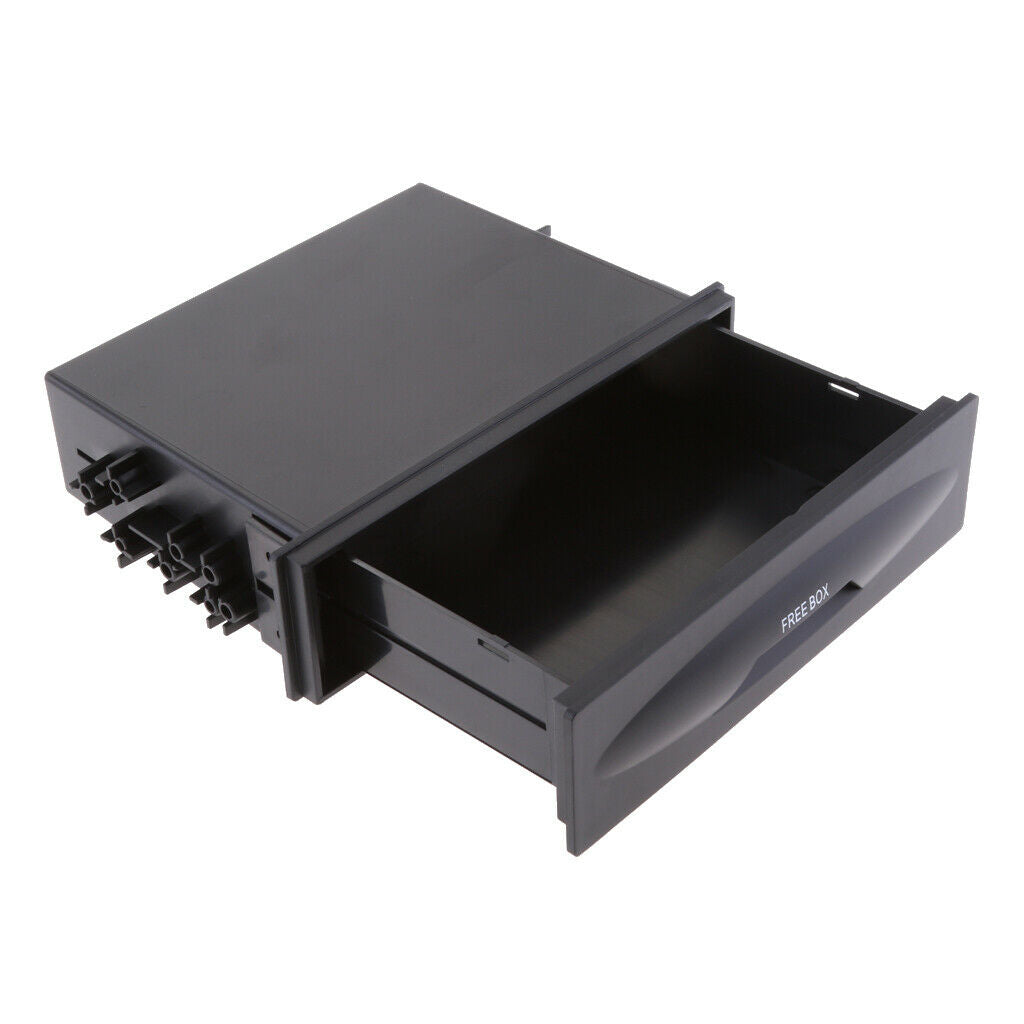 1x Black Car Single Din Audio Stereo Replacement Pocket Storage Box