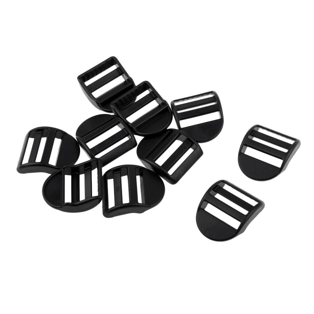 10 X 25mm Plastic Buckles, Webbing Buckle, Black