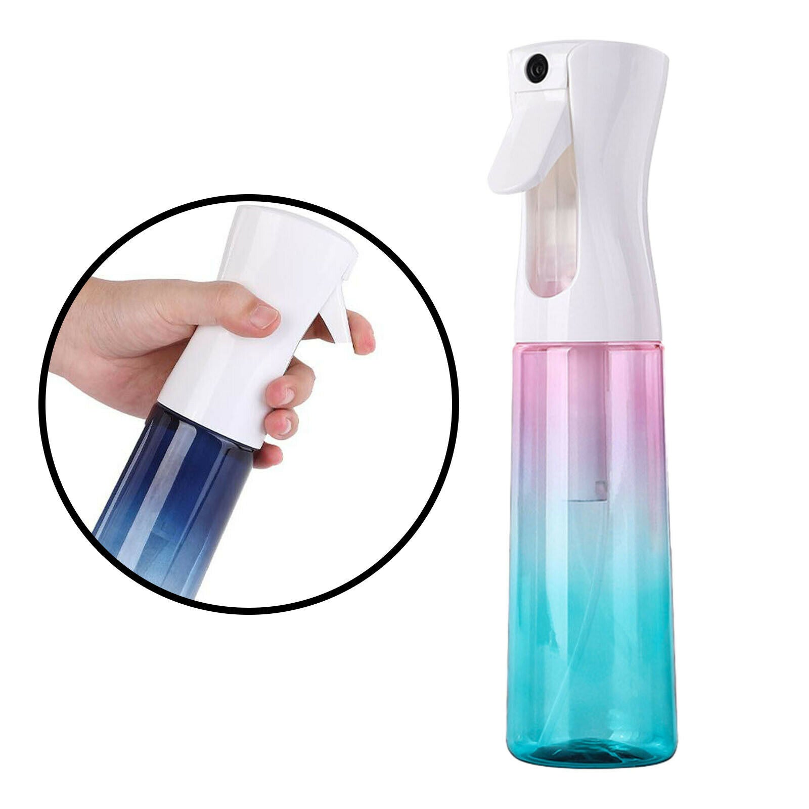2X Empty Hair Spray Bottle for Salon Hair Styling Plants Gradient pink blue