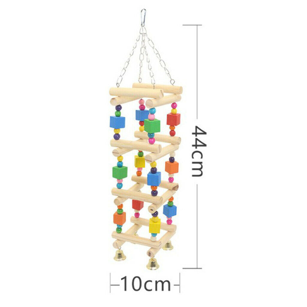 Wood Perch Gym Stand Parrots Bird Playground Parakeet Chewing Toys