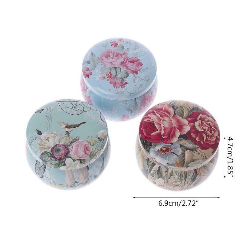 Retro Round Tin Box Tea Candy Jewelry Coin Cans Storage Makeup Container Case