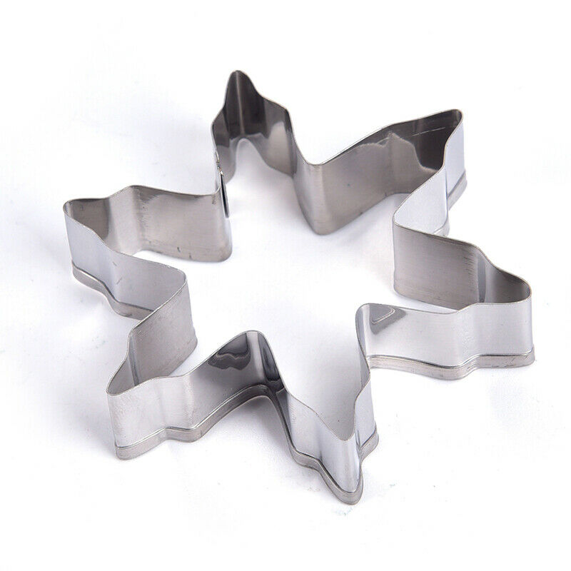 5PCS Snowflake Stainless Steel Cookie Cutter Biscuit Pastry Mold Cake Decor DD
