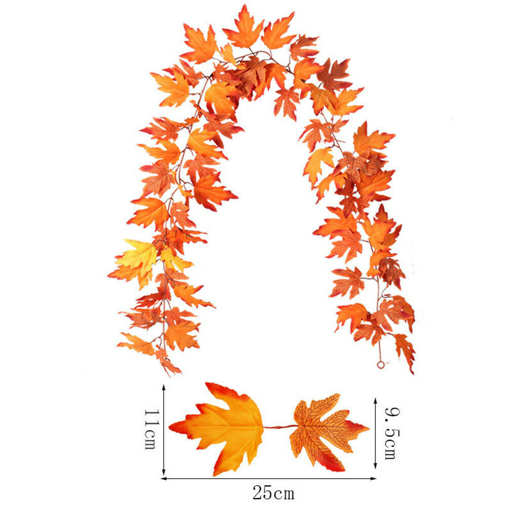 Imitation Cane Rattan Maple Leaf Halloween Decoration Artificial Plants @