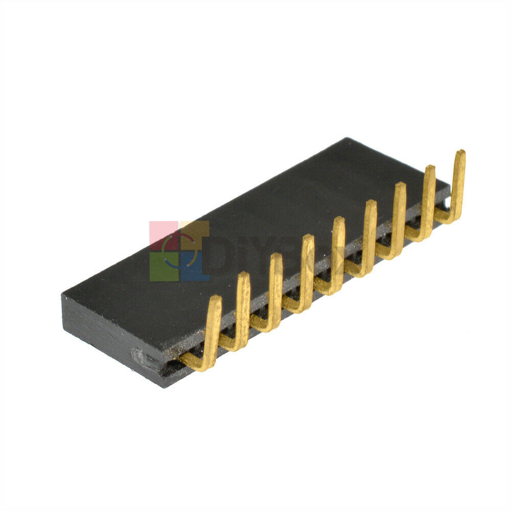 10PCS 9Pin 9P Header 2.54mm Pitch Right Angle Female Single Row Socket Connector