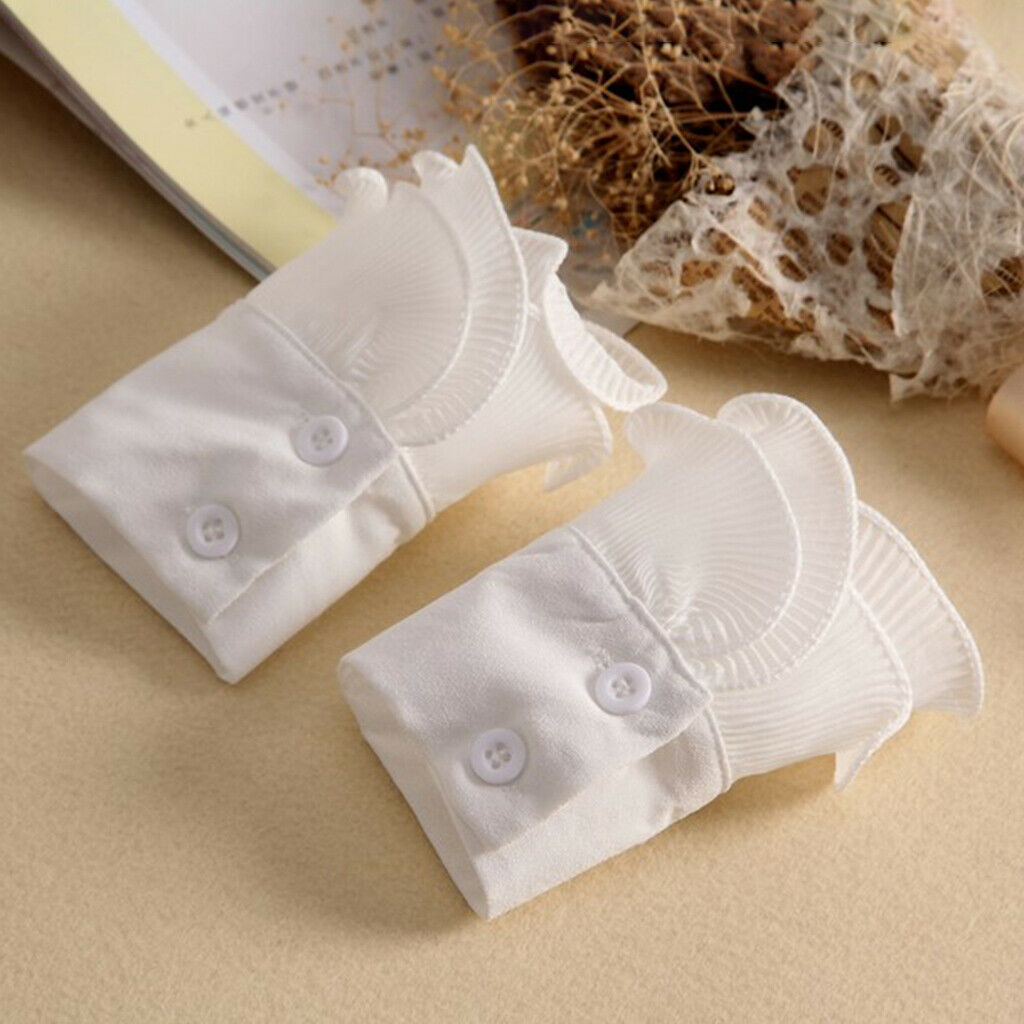 2Pairs Ladies Lace Cuffs Bracelet False Sleeves Wristband Costume Decor