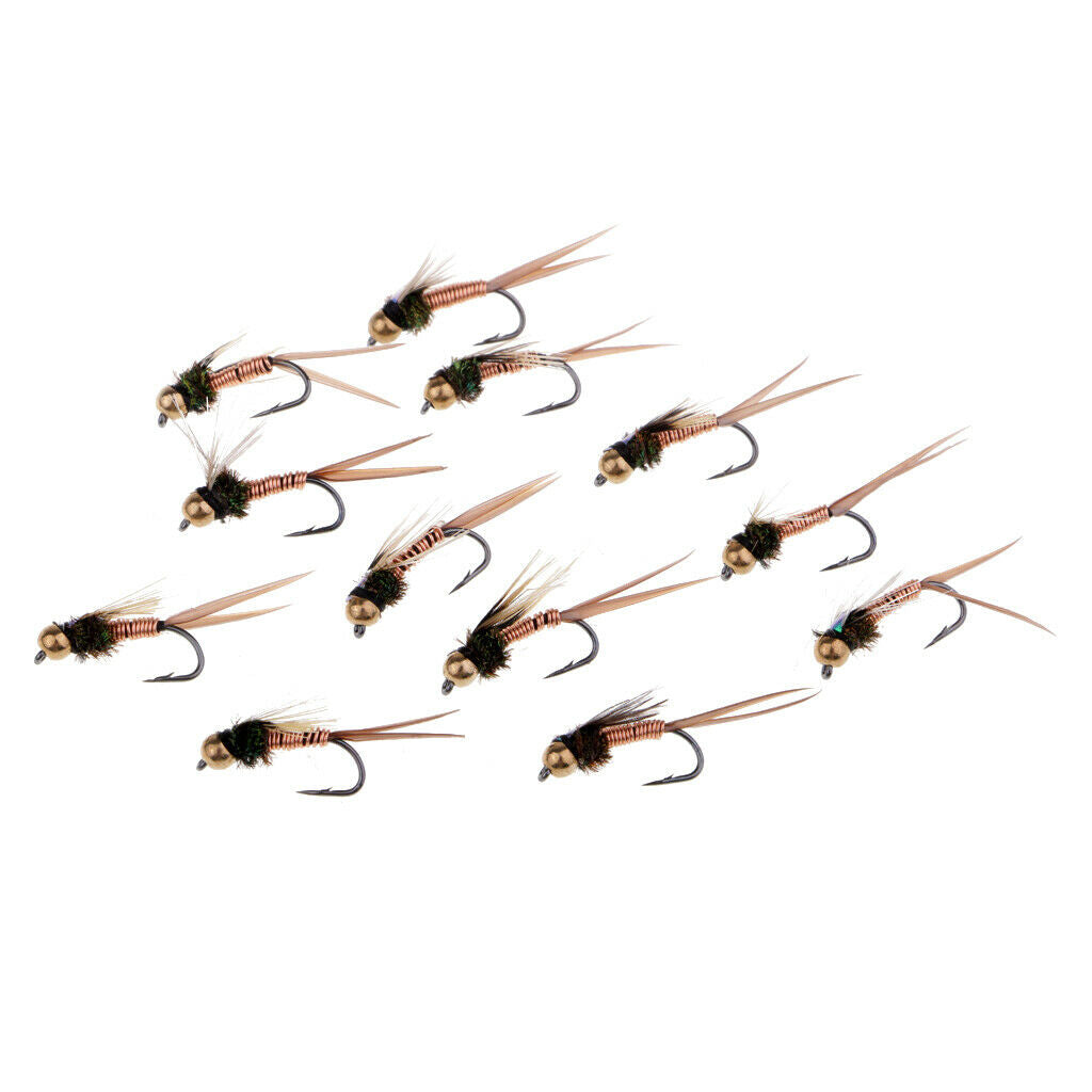 Fly Fishing Flies Bead Head Fast Sinking Wet Flies Lure for Bass Salmon Carp