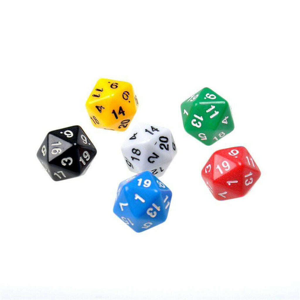 30 Pieces Acrylic 20-sided Dices Set for D&D MTG Party Casino Games Supplies