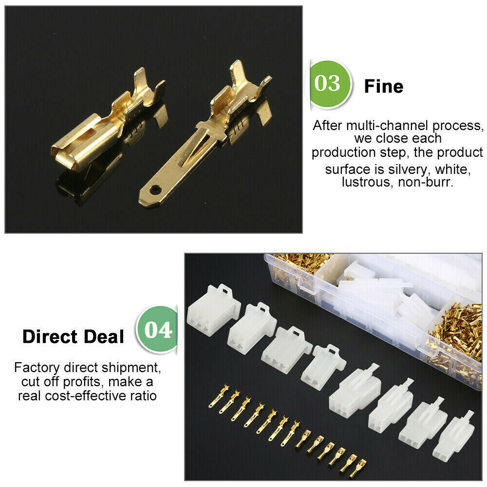 480Pcs Motorcycle Car Electrical 2/3/4/6 Pin 2.8mm Wire Auto Connectors Term Set