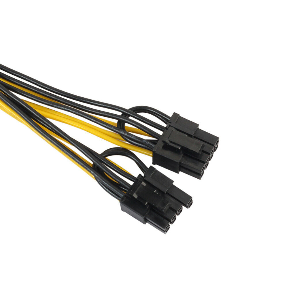 prettyia 2x 6Pin to Dual 2x 8 Pin (6+2)   Power Cable for Graphics Card