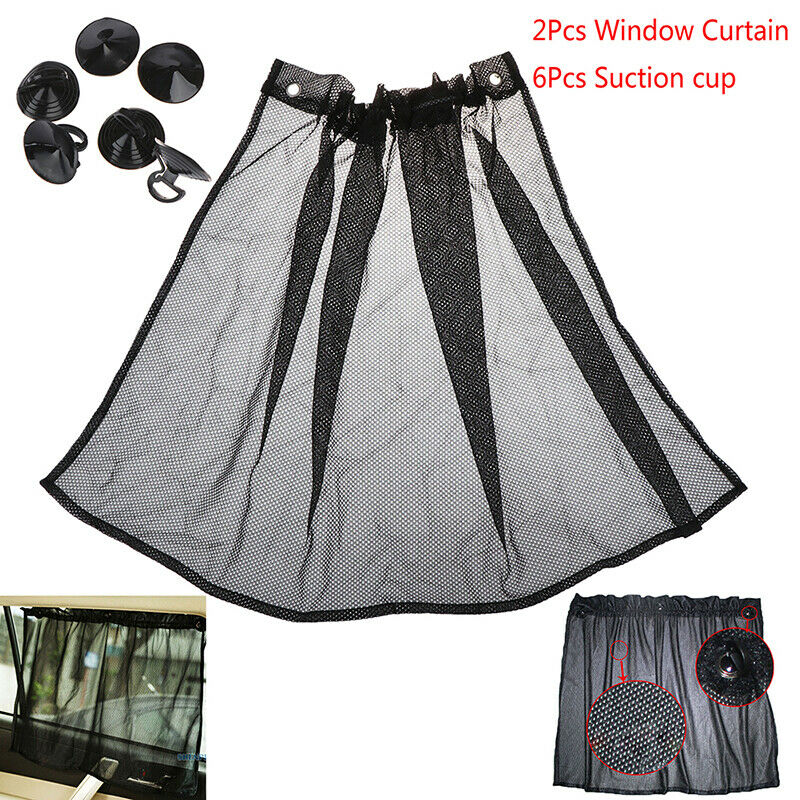 Universal 2Pcs Car Van Truck SUV VIP Window Curtain Anti-UV Sunshade Viso.l8