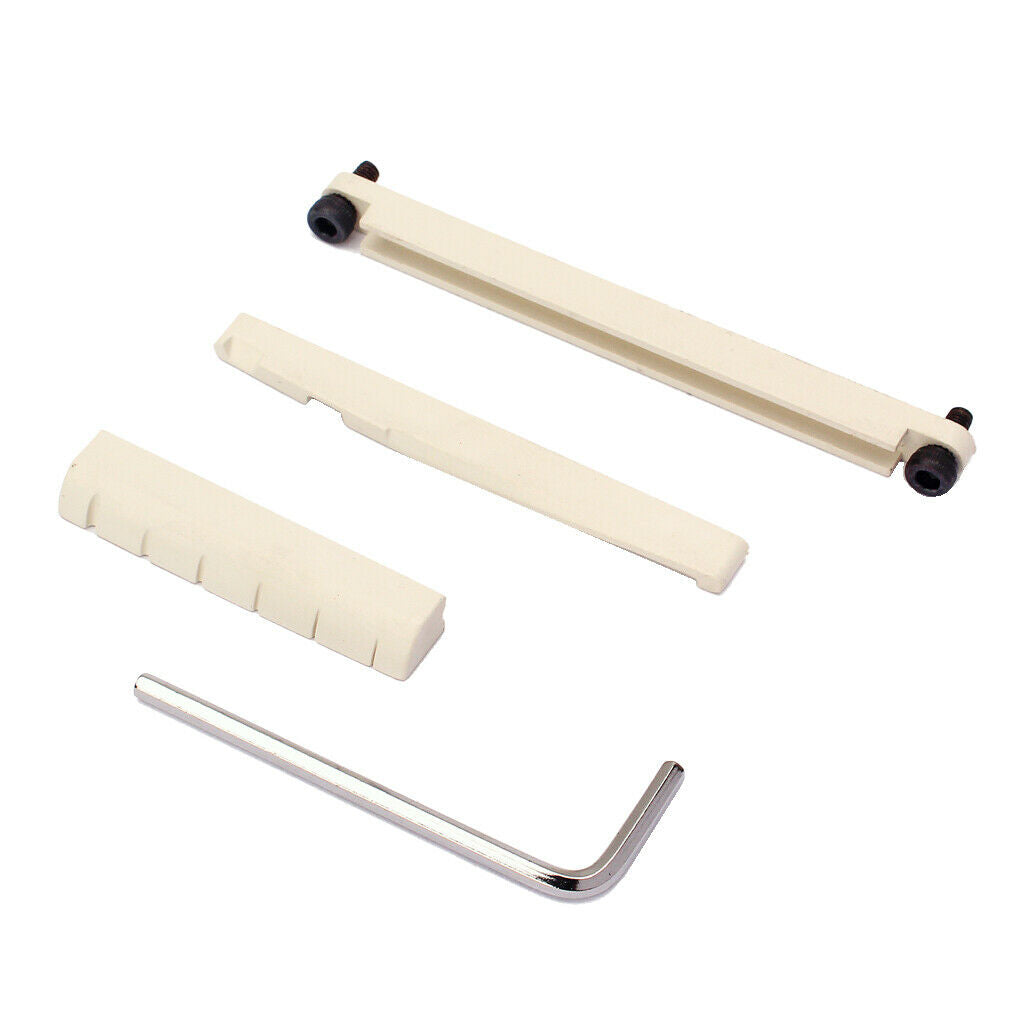 Guitar Bridge Replacement Bone Nut w/ Truss Rod for Mandolin Banjo Beige