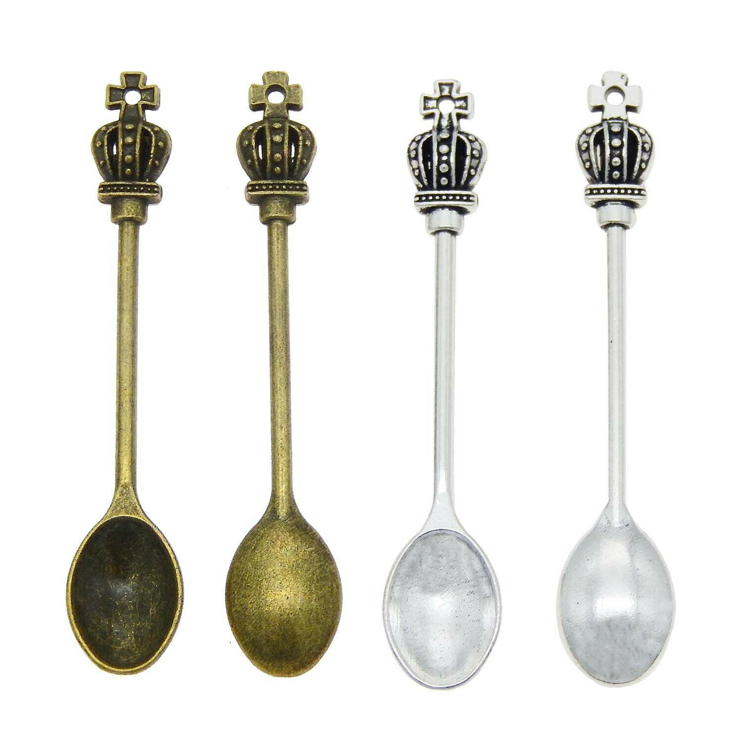 12 pcs Mix Lot Metal Alloy Spoons Charms Pendants Jewelry Drop Dangles Crafts