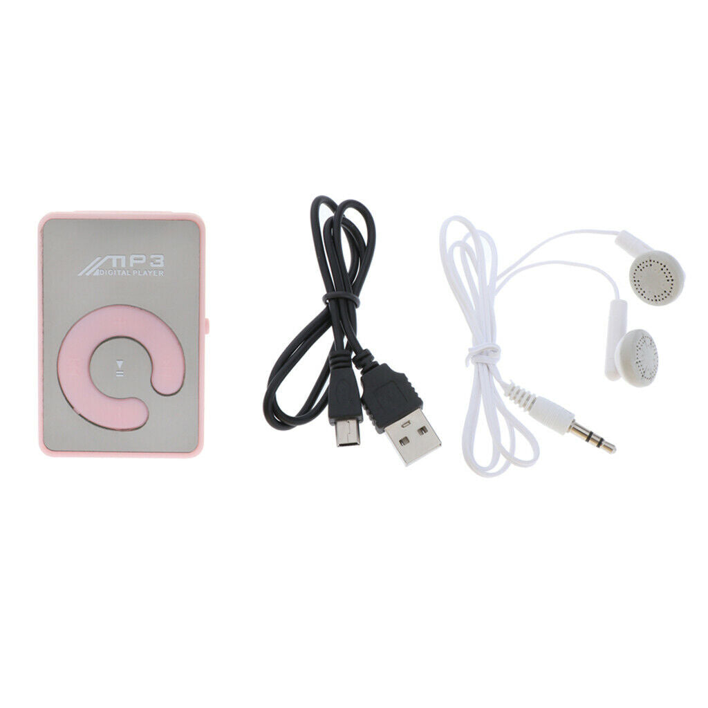 Digital Mini Fashion USB HIFI MP3 Music Media  Outdoor Sports Pink