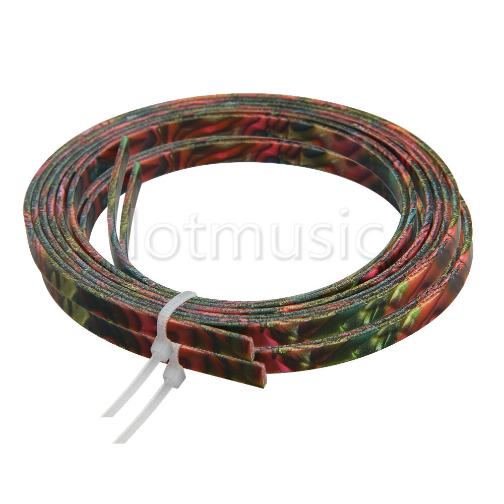 2Pcs Colorful Celluloid Guitar Bindings Purfling Body Project Strip 1650x4x1.5mm