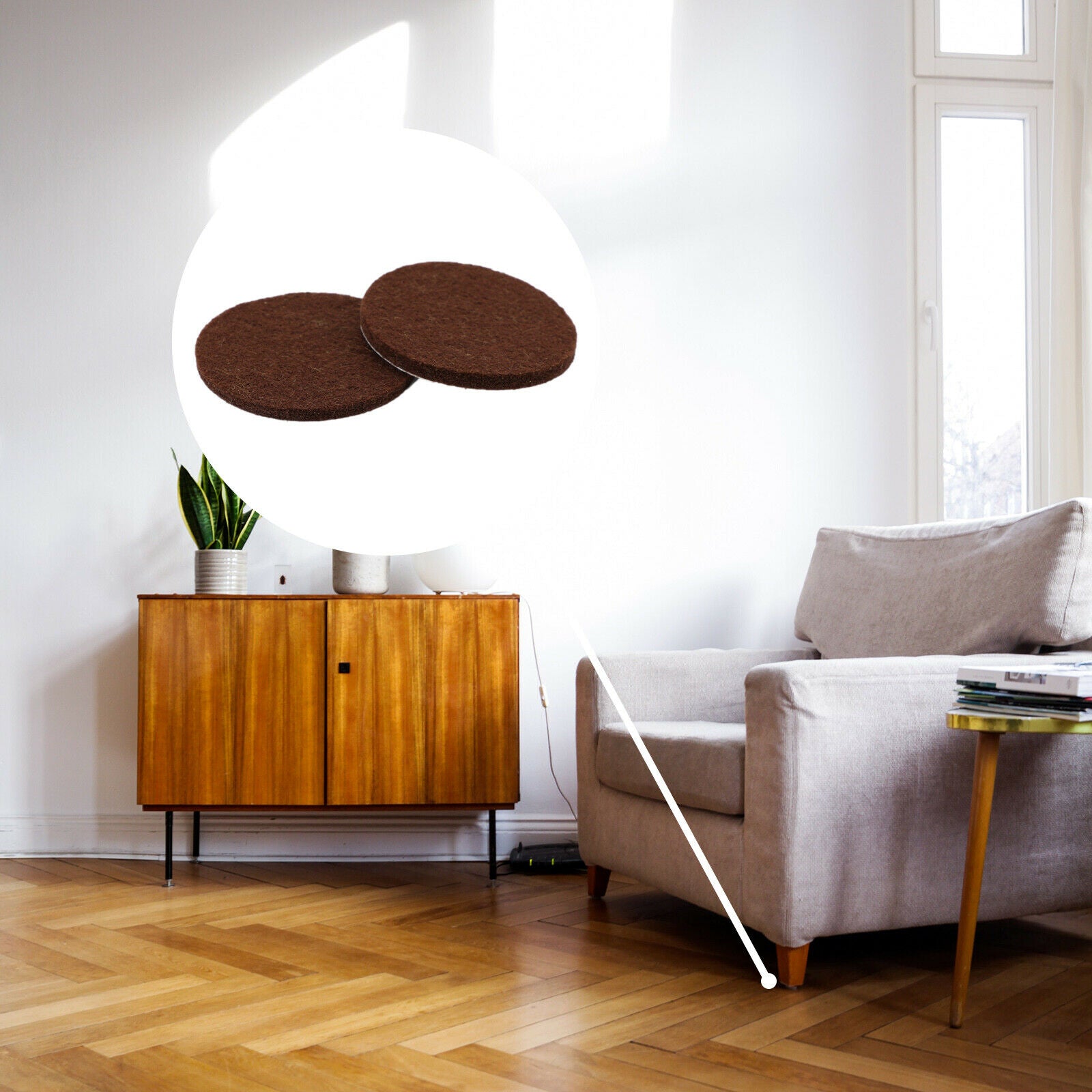 106Pcs Furniture Pads Chair Leg Floor Protectors Felt Pads Hardwood Floors Brown
