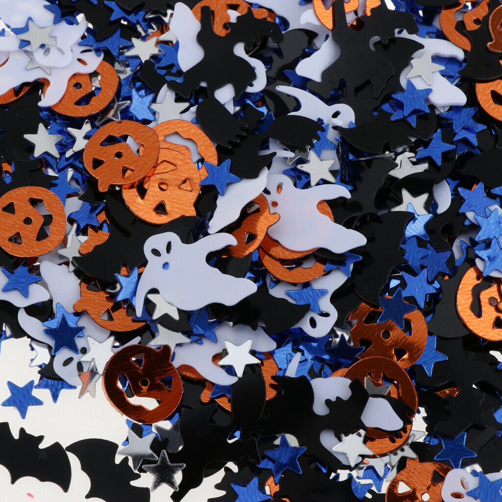 Bag with 30g Halloween Pumpkin Witch Star Plate Confetti DIY Decor Assorted
