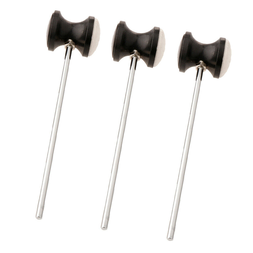 Lots 3 Kick Bass Drum Pedal Beater Hammer Musical Instrument Accessory Set