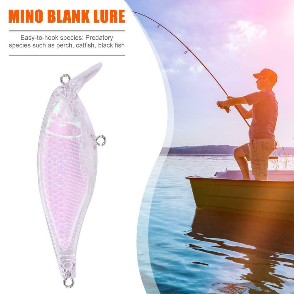 Unpainted Blank Hard Lures Pink Transparent Artificial Outdoor Fishing Tool @