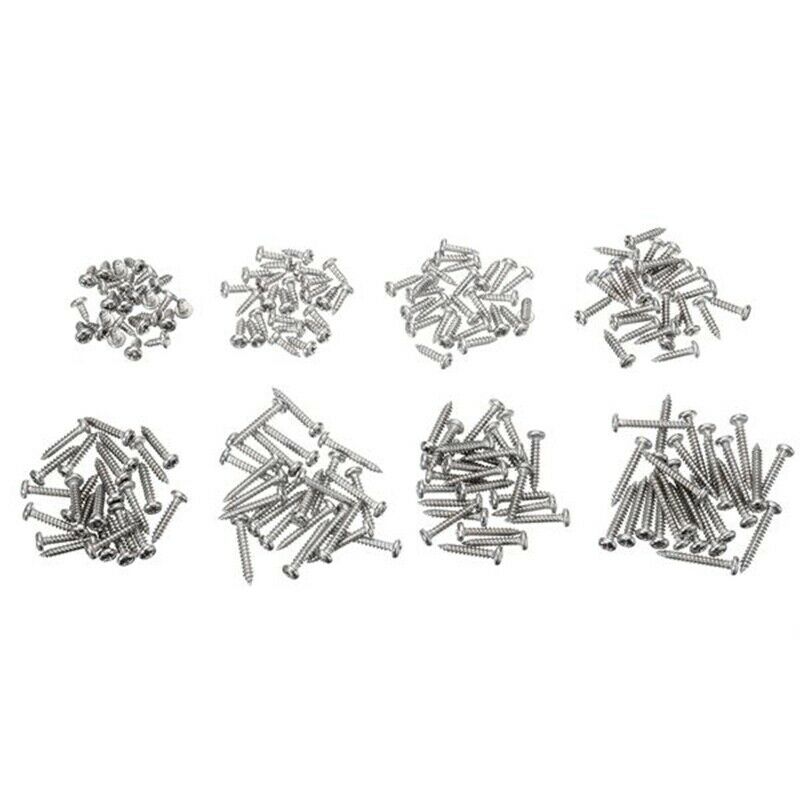 2X(380Pcs M3 M4 M5 304 Stainless Steel Cross Pan Head Round Head Tapping ScR5W4)