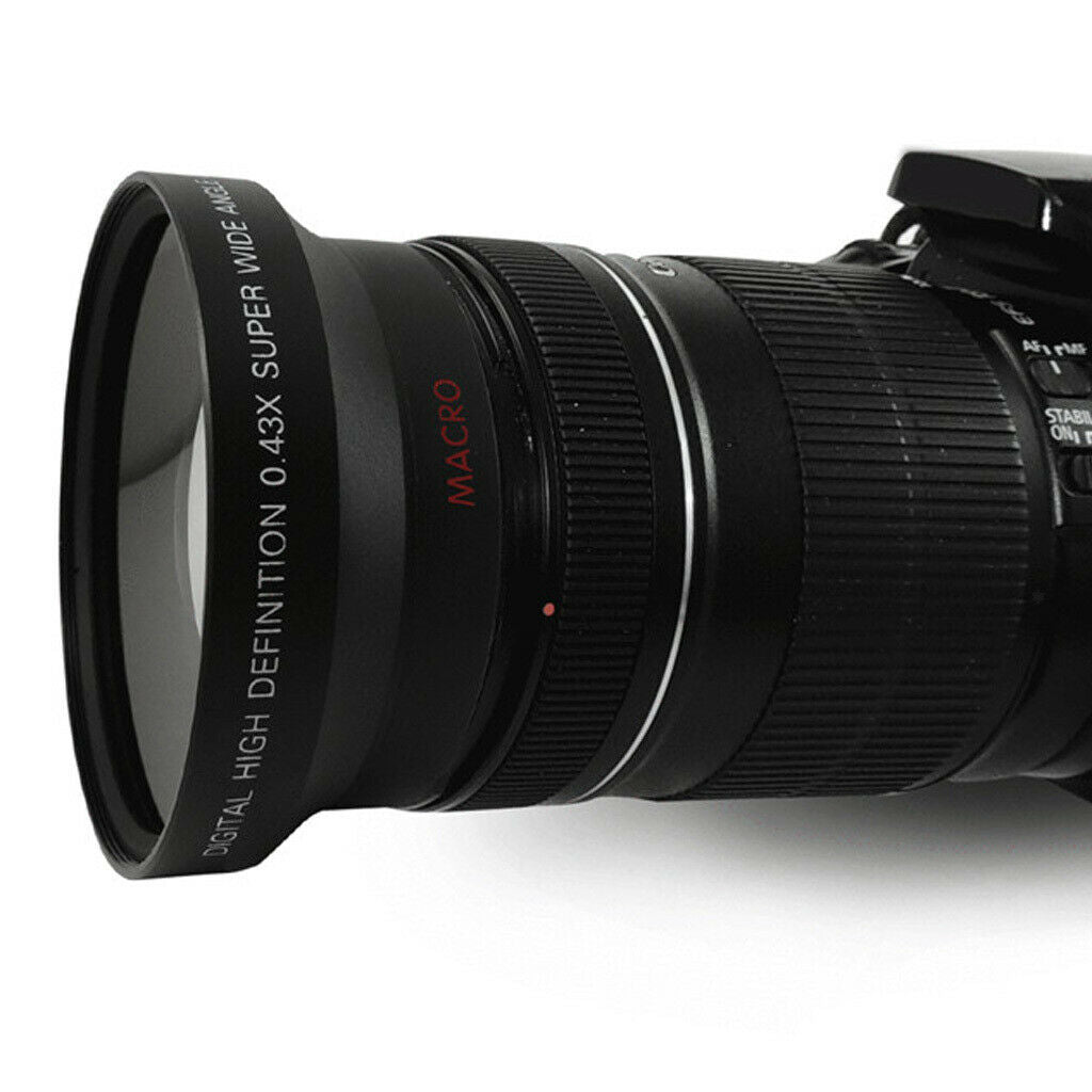 52mm 0.45x HD super wide angle lens with macro for Canon EOS 70D 60D 7D