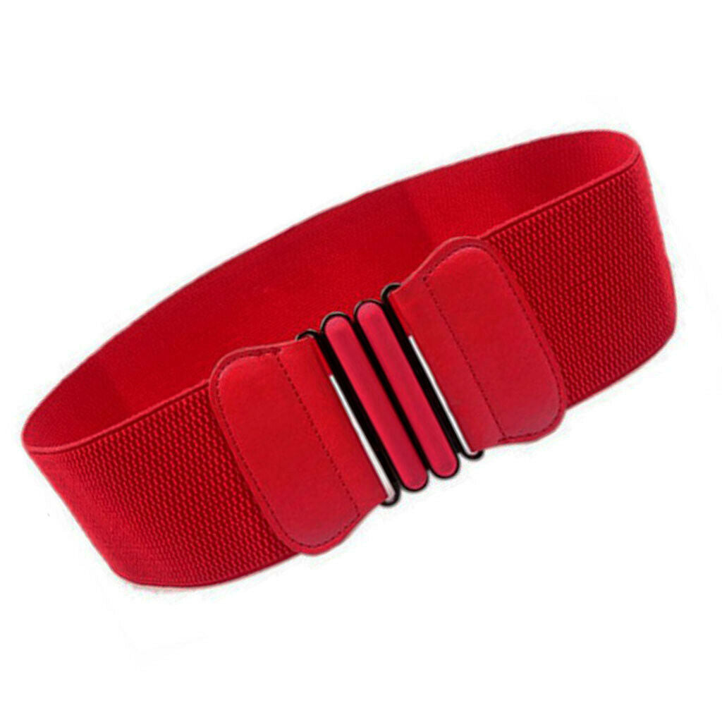 5x Women's Wide Dress Belt Retro Style Stretch Waistband Cincher Cummerband