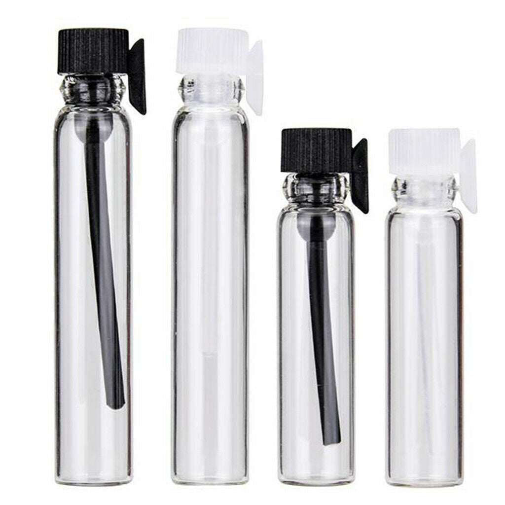 104pcs 1ml Glass Perfume Vials Empty Essential Oils Fragrance Bottles Clear Body