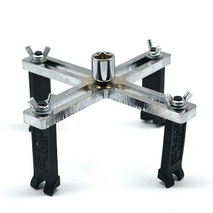 Car 4-jaw Wrench Fuel Pump Lid Tank Cover Remover Spanner Adjustable Hand Tool