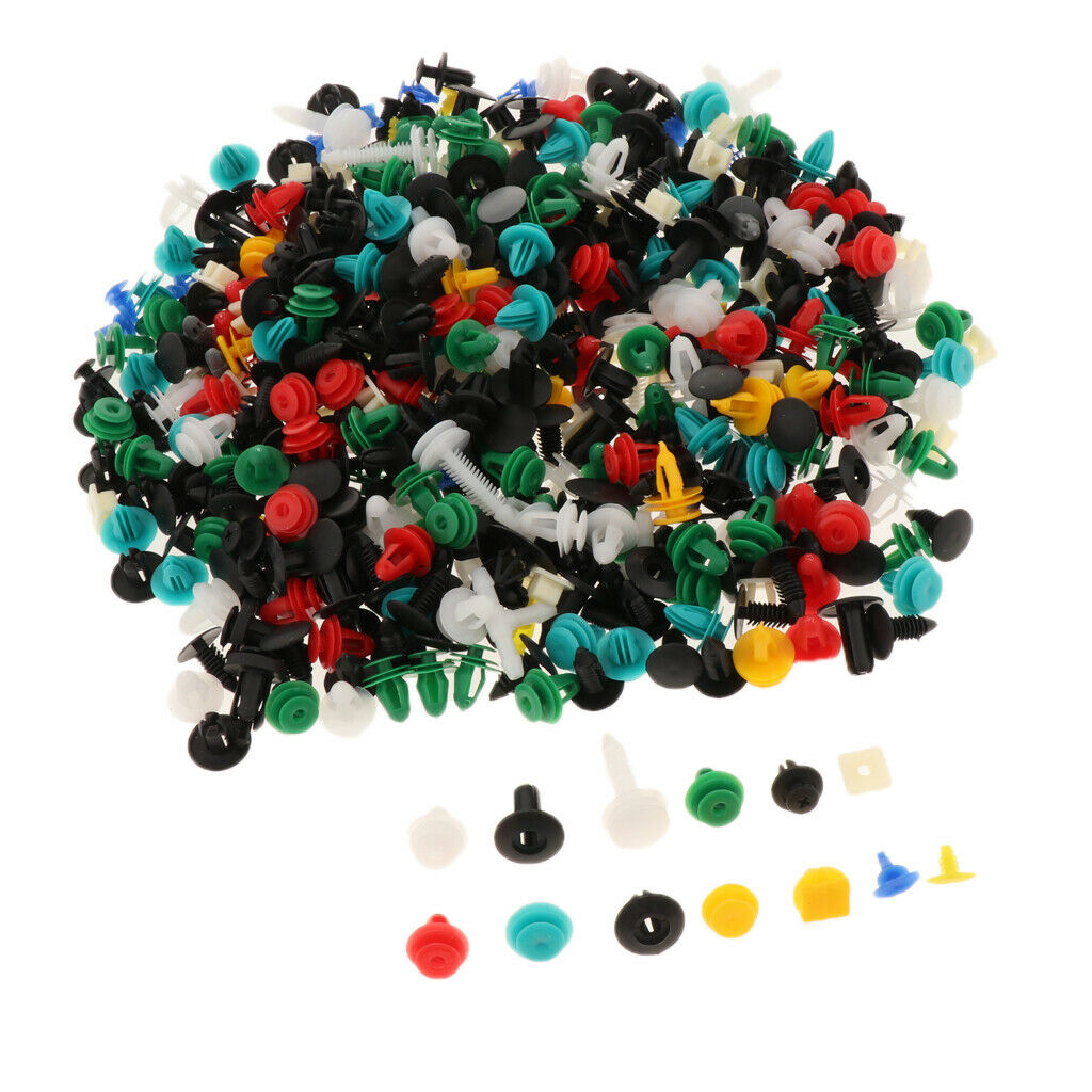 500 Mixed Plastic Auto Car Fastener Clip Bumper Fender Trim Rivet Door Panel