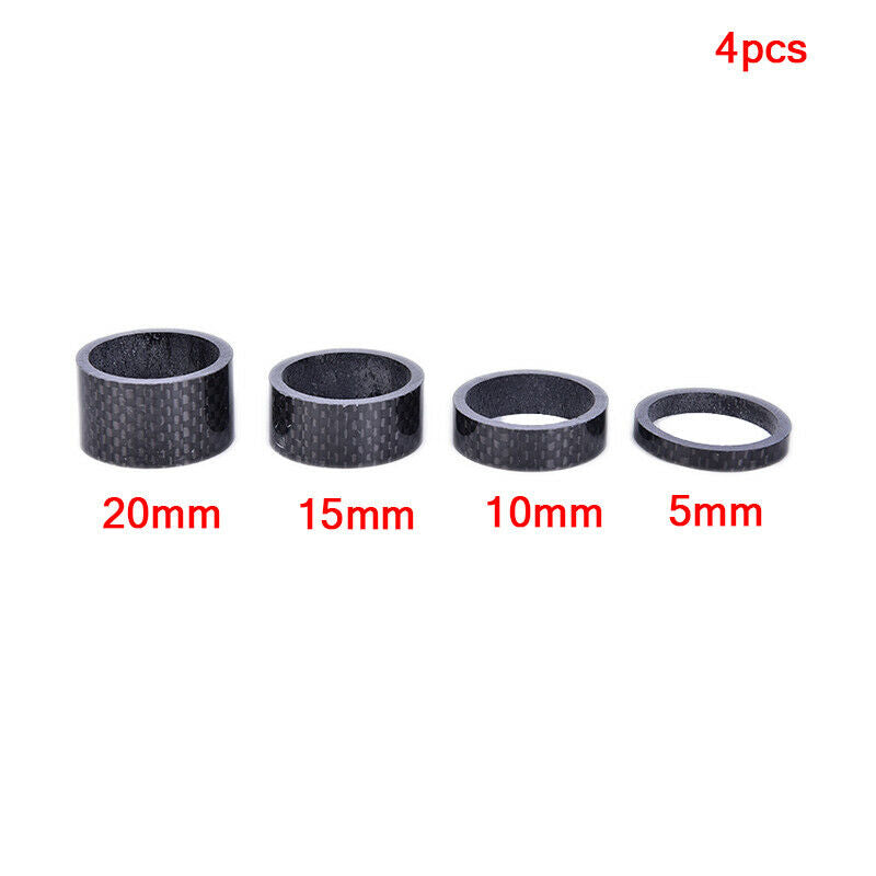 4PCS Full Carbon Fiber Bicycle Spacer Cycling Washer Bike Bicycle Stem Spac BDD