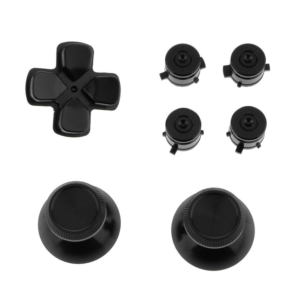 7x Metal PS4 Controller Modding Set D-pad Thumbstick Joystick Button Black