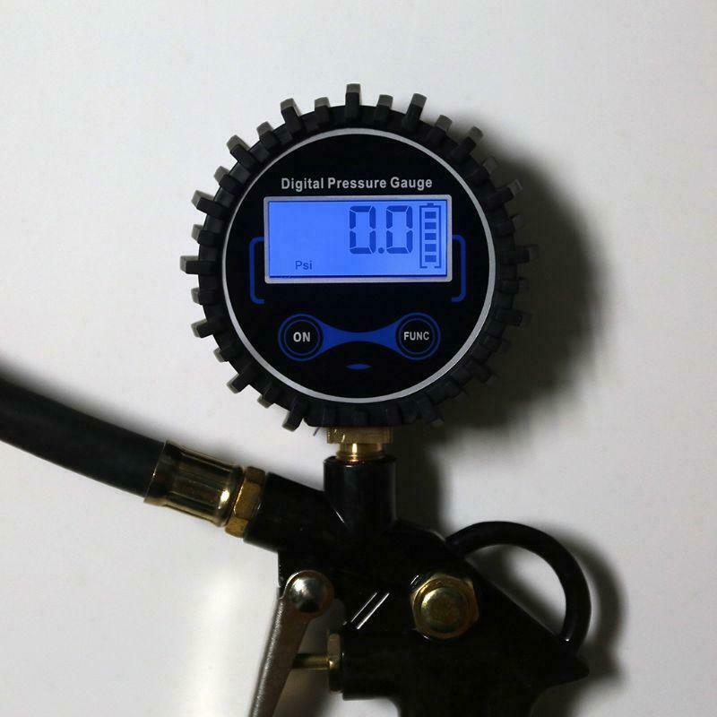 Car Truck Air Tire Inflator Digital Pressure Gauge 200 PSI Air Chuck & Hose