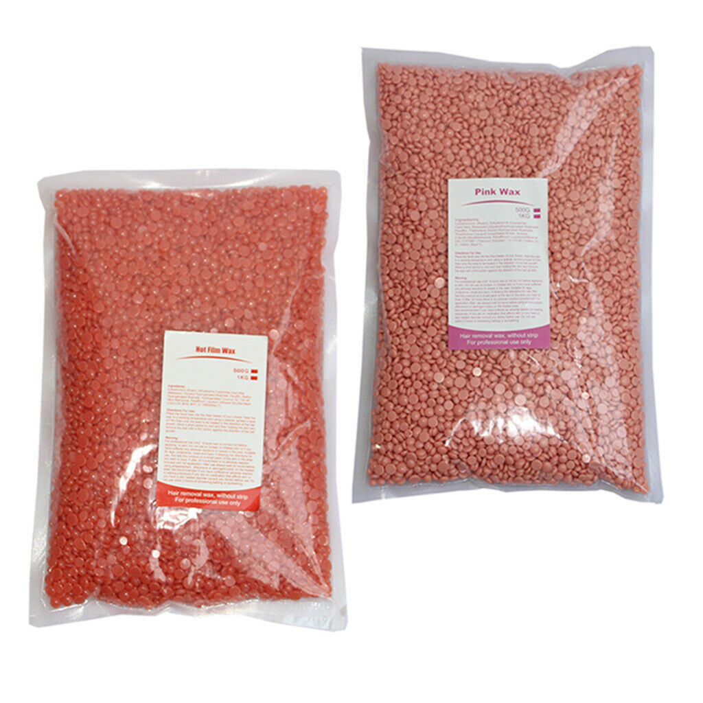 Pack of 2Bags 1000g Safe Hot Wax Beans Hair Removal Spatula Applicator Bikini
