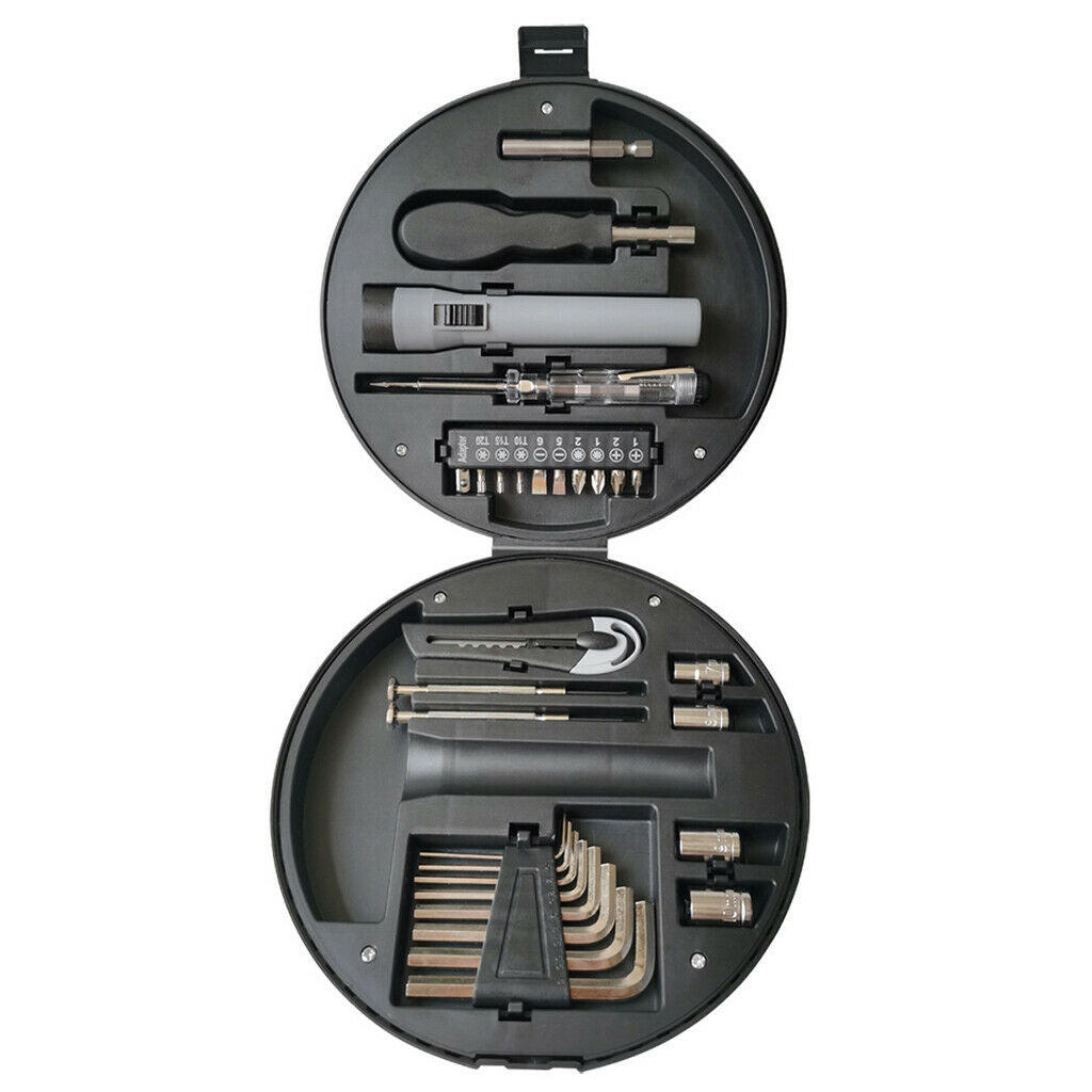 29 Pieces General Home Repair Flashlight Hand Tools Kit with Storage Case