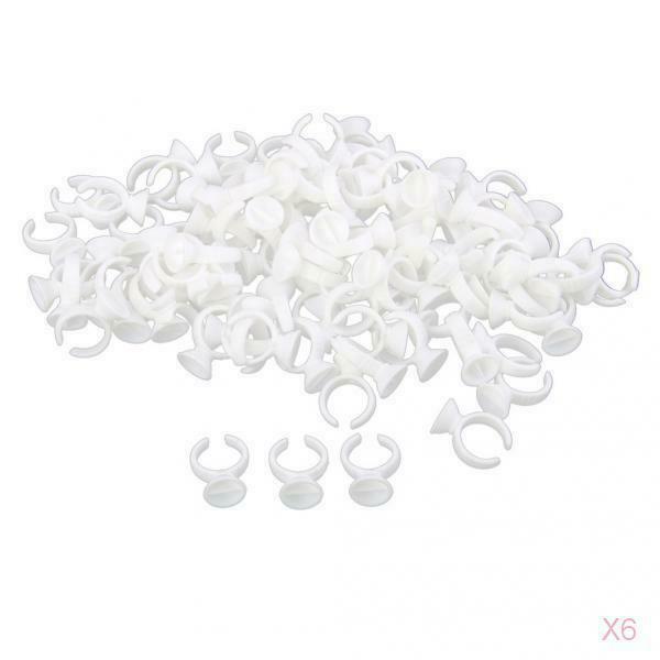 100 Eyelash Extension Disposable Glue Ring  Holder 2 Slot S