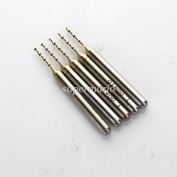 10x Titanium Nitride Coated Carbide PCB Dremel Jewelry CNC Drill Bit Router 1mm