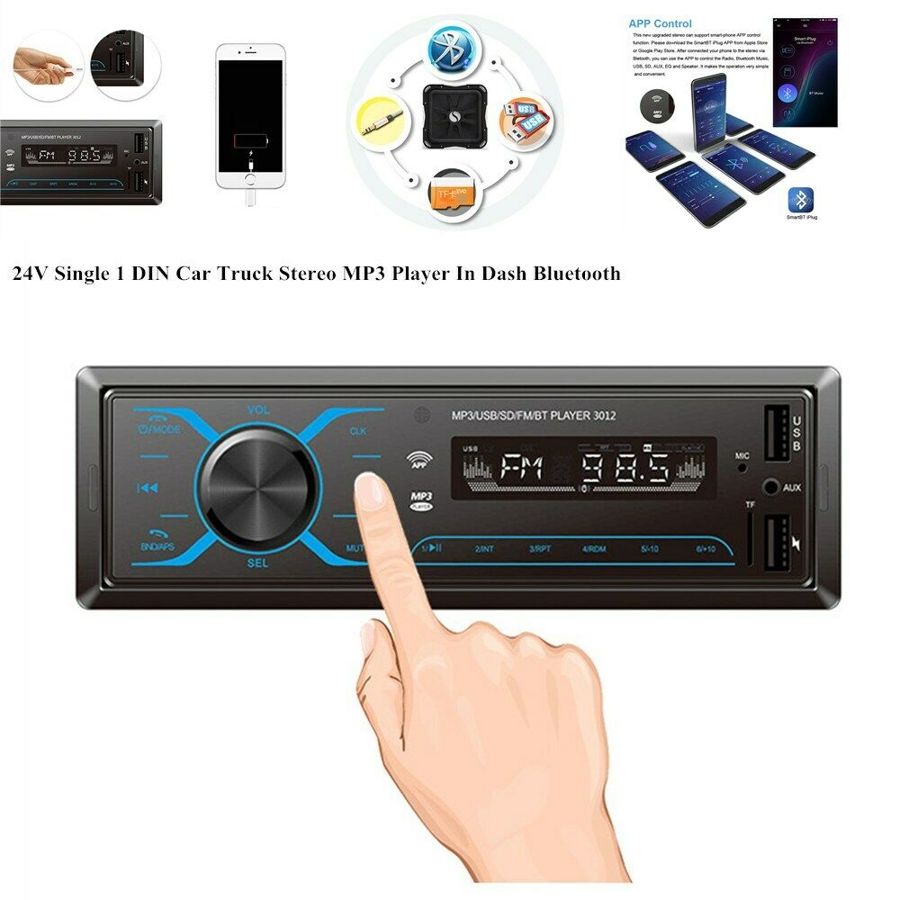 24V Trucks 4-Channel Digital Bluetooth Audio SD/FM/WMA/MP3 Radio Stereo Player