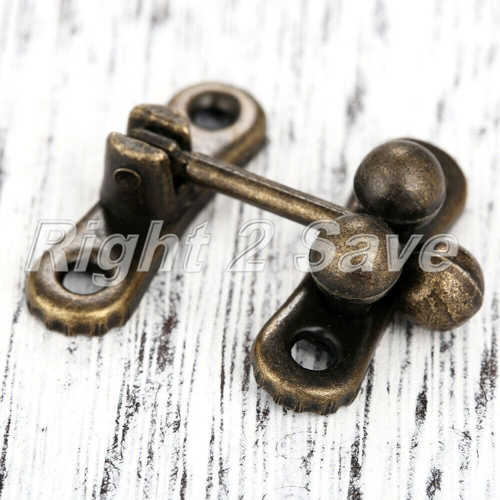 2pcs Retro European Simple Wood Jewelry Gift Case Box Hasp Lock Latch 31*33mm