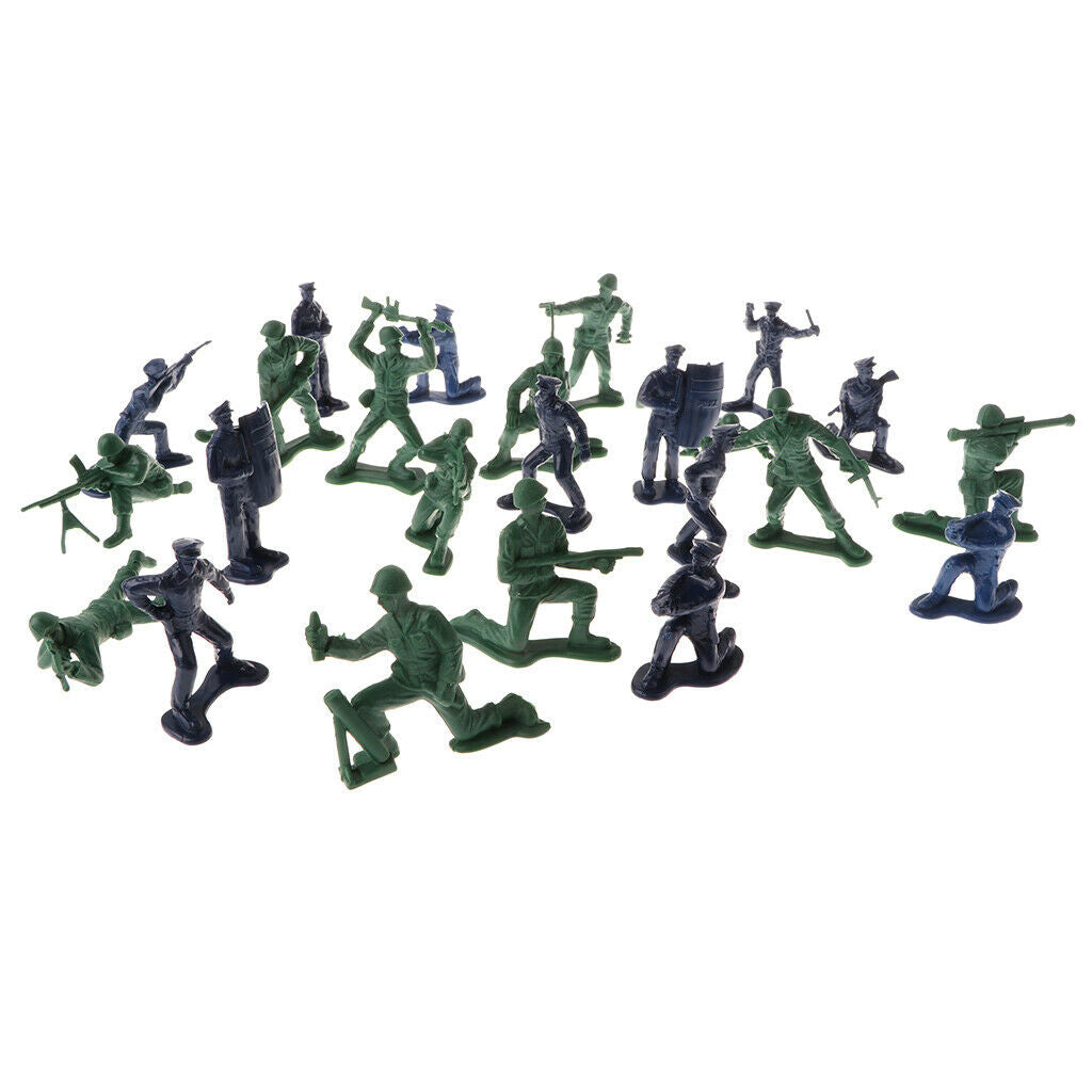 24pcs Plastic  Playset 5cm Soldier & Police  Men Action Figures