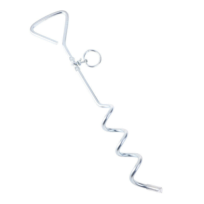 Spiral Anchor Cork Screw Dog Tie Out Stake Lead Chain Outdoor Camping FRBDAU SJ