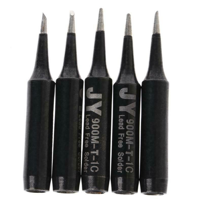 5 Pcs 900M-T-1C Copper Replacement Bevel Style Soldering Iron Solder Tip For 936