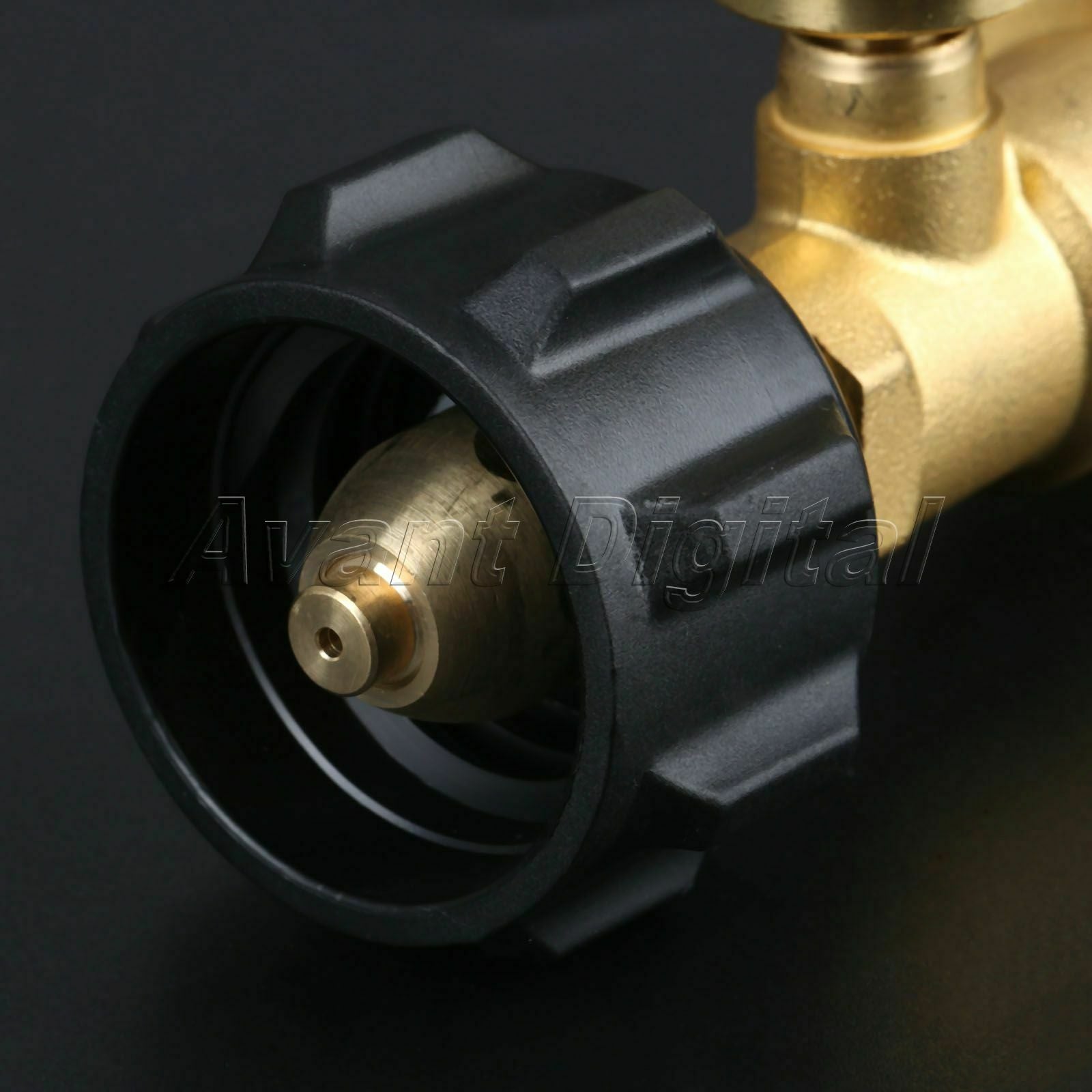 Outdoor Camping QCC1/POL Propane Gas Tank Valves Adapter w/ Pressure Meter Gauge