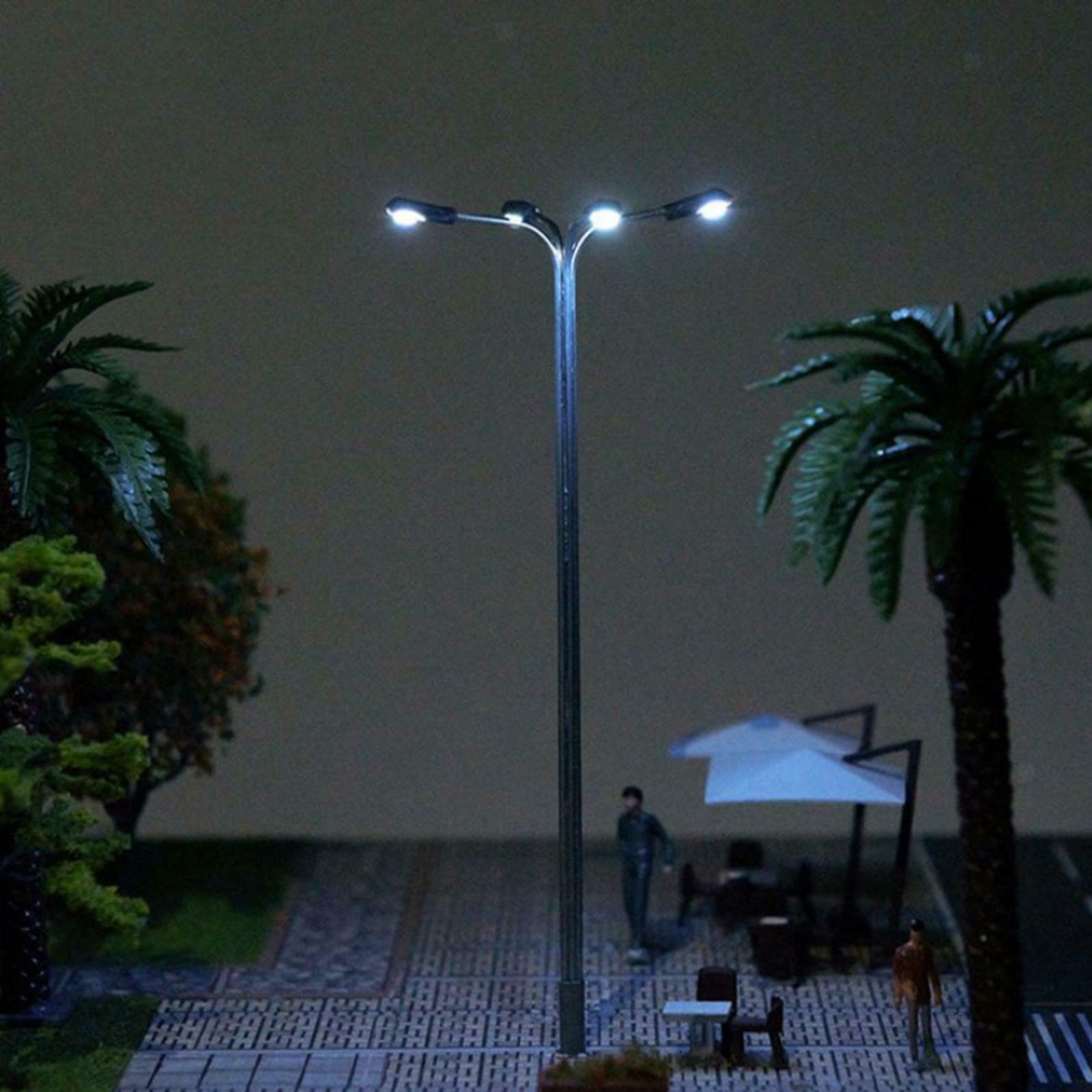 20PCS Mini Train Lawn LED Light Landscape Street 3V Lamp Post 1:100 1:500