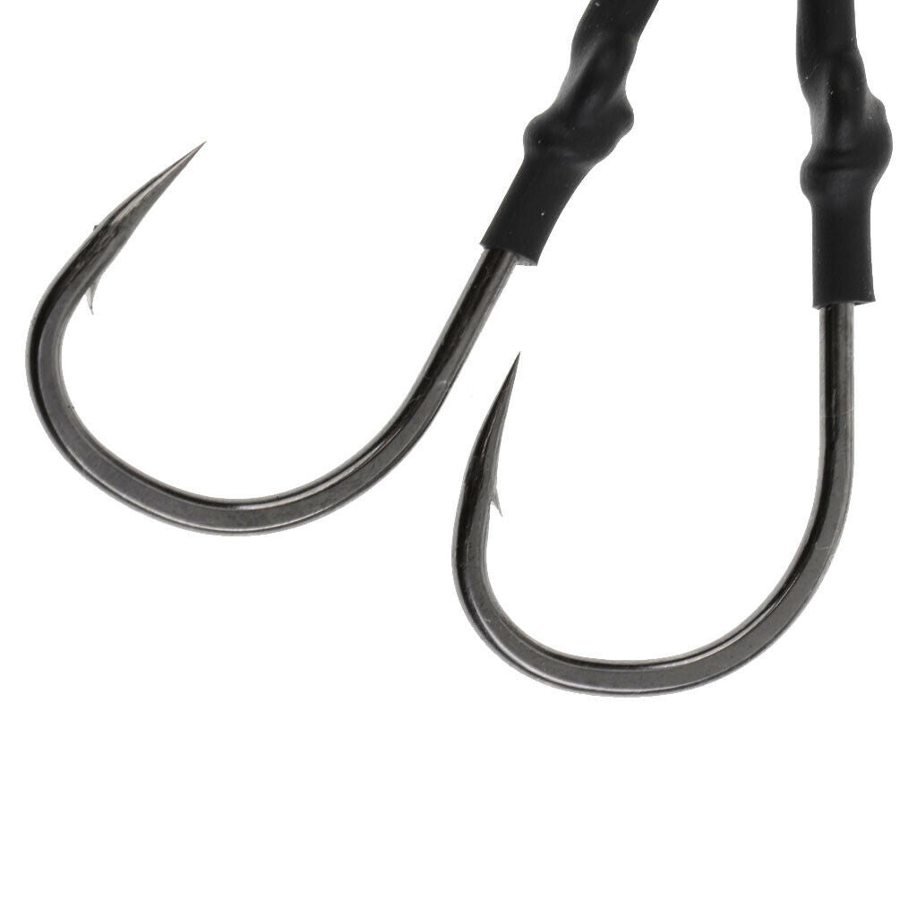 3X Fishing Dual Hook with PE Line Super Strong Jigging Jig Barbed Hooks 8