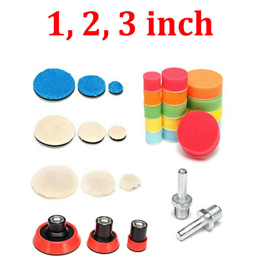 Car Foam Drill Buffing Polishing Woolen Pad Kit 29 PCS 1/2/3 Inch Buffing Pads