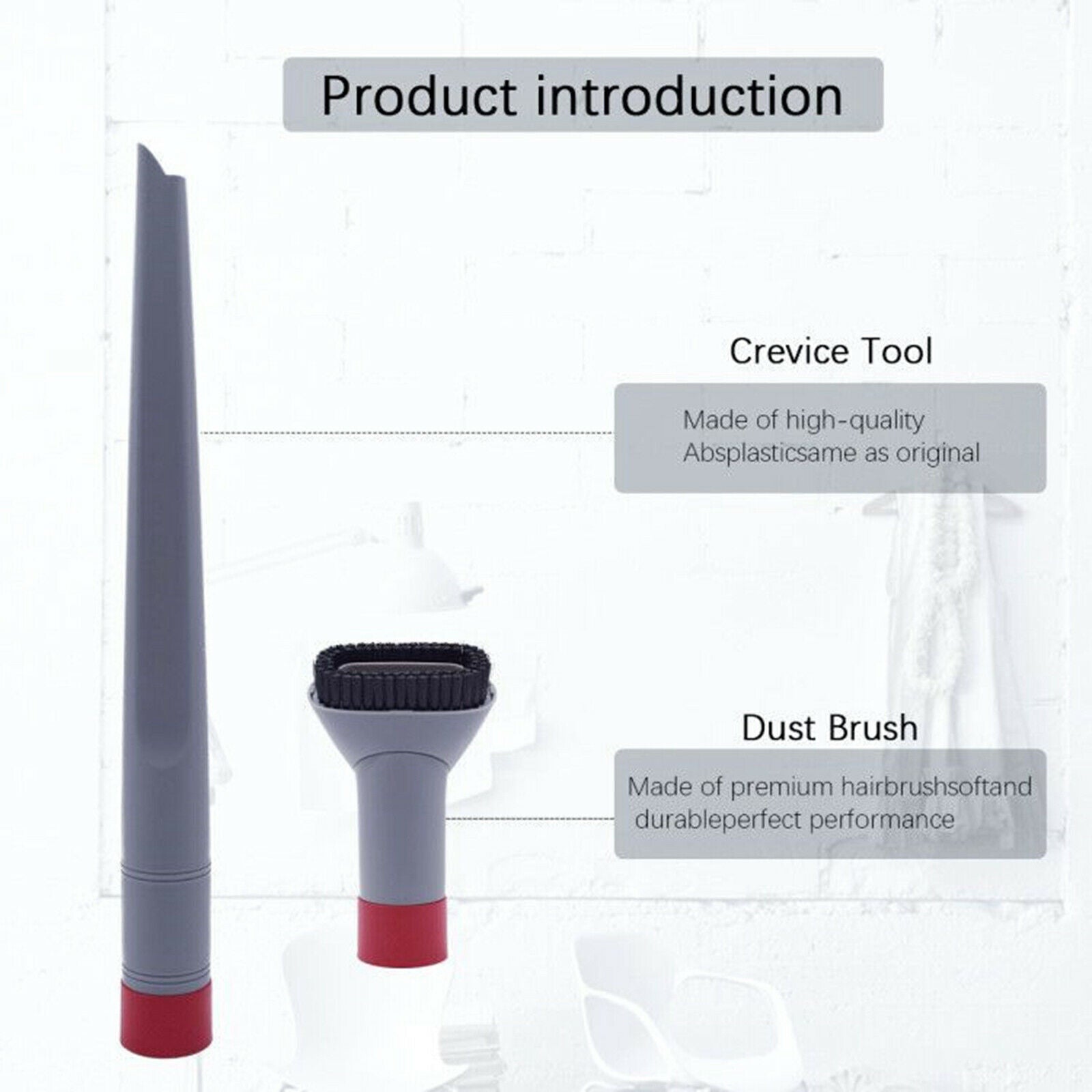 Plastic Vacuum Crevice Nozzle + Dust Brush for Shark Rotator Lift Away NV501