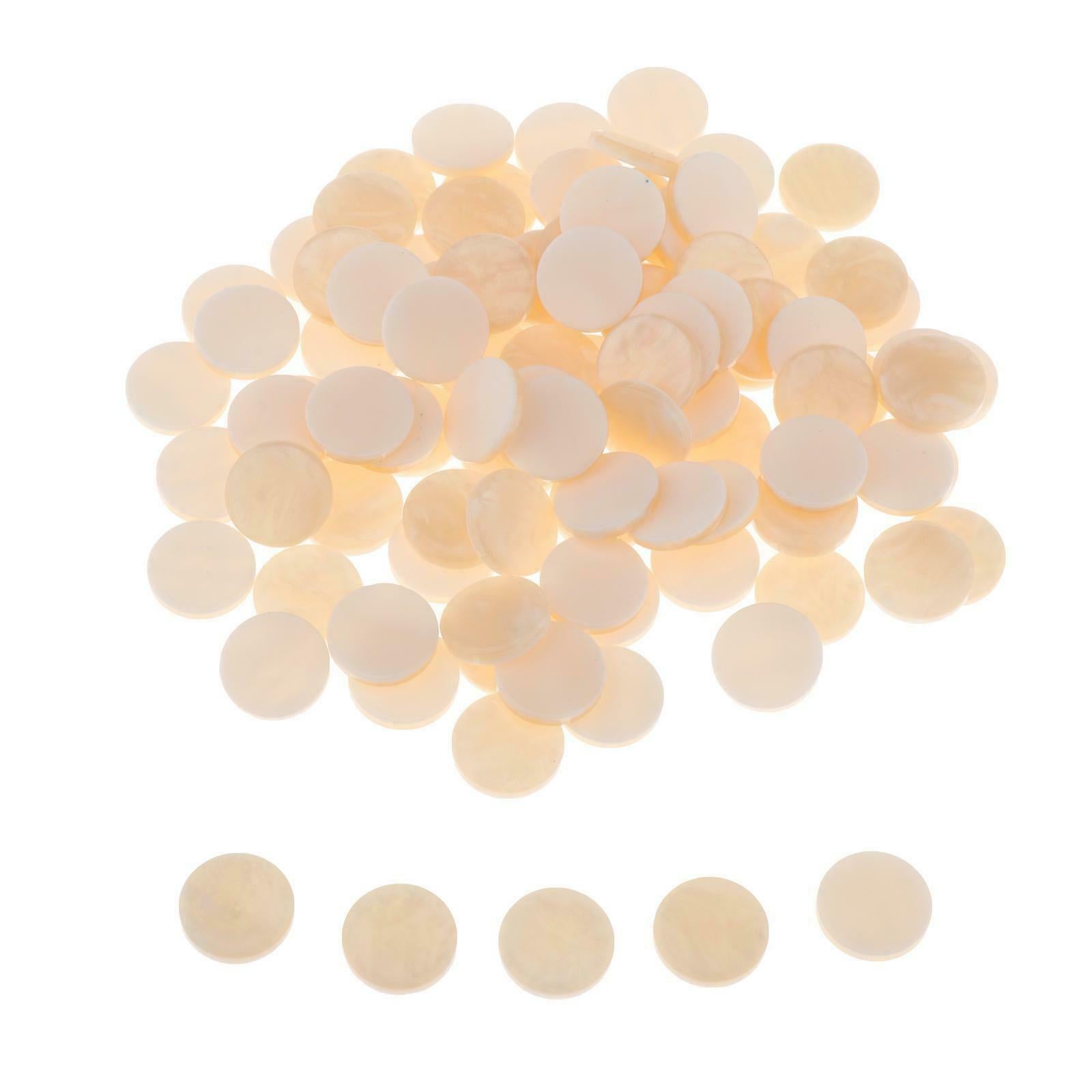 100 pack Trumpet Valve Finger Key Buttons Inlays for Trumpet Repairing Beige